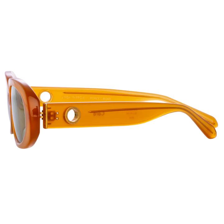 LINDA FARROW CARA OVAL SUNGLASSES 